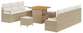vidaXL Kerti Kanapé Szett párnával tárolóval 10 pcs Beige és krém