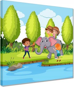 Vászonkép 30x30 Állatkert Állatok Szafari Elefánt