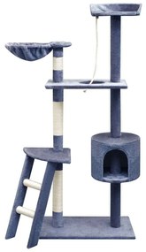 Sötétkék Macskabútor szizál kaparófákkal 150cm