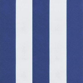 2 db kék és fehér csíkos szövet kerti padpárna 200 x 50 x 7 cm