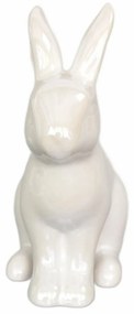 Fehér nyúl húsvéti dekoráció, kerámia, 10,2 x 13 x 5,2 cm