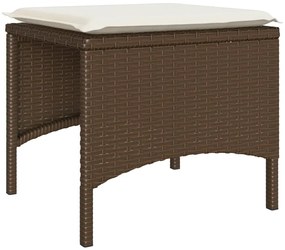 2 személyes barna polyrattan kerti kanapé asztallal/székkel