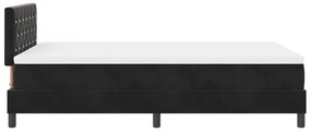 Box Spring Ágy Matraccal &amp; LED Fekete 120x190 cm Bársony