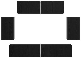 TV szekrény garnitúra 6 pcs Musta tammi 80 x 30 x 30 cm Faanyag