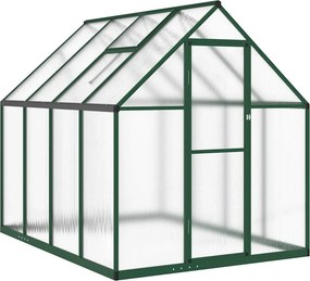 vidaXL zöld alumínium melegház alapvázzal 224 x 169 x 195 cm