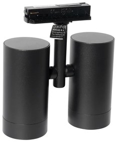 Modern 1 fázisú sínrendszer spotlámpa fekete 2 lámpás - Iconic Scopio