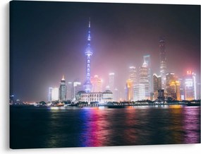 Éjszakai Shanghai képe (70x50 cm)
