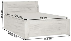 Egyszemélyes ágy 90 cm Adamus Típus 90 (tárhellyel). 788472