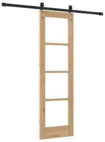 Egyszerű Csúszó Ajtó Barna 61 x 198.5 cm Fa és fém