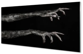 Akrilkép Fekete háttér piszkos kezek 125x50 cm