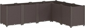 vidaXL barna polipropilén kerti ültetőláda 160 x 120 x 53 cm