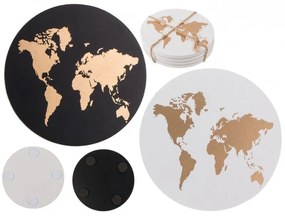 Poháralátét a világ térkép mintával Fehér: fehér