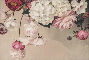 Divatos 3D Fali Tapéta Romantikus Virágok 152x104 Ragasztóval