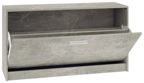 betonszürke szerelt fa cipőtároló pad 80x24x45 cm