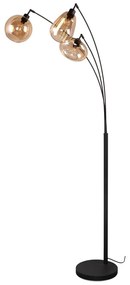 Fekete-narancssárga állólámpa üveg búrával (magasság 200 cm) Lumina – Trio