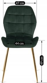 Szék zöld színben, bársony kárpittal. LUCKY