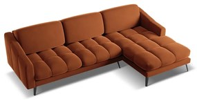 Narancssárga bársony sarokkanapé (jobb oldali) Nalu – Makamii