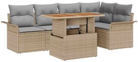 vidaXL Kerti Kanapé Szett párnával 6 pcs bézs és világosszürke