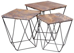 Design oldalsóasztal szett Panthea szürke márvány utánzata 3 részes