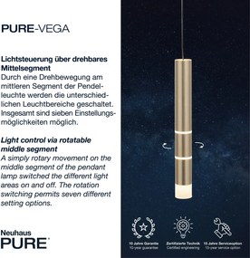 Paul Neuhaus modern függeszték pure-vega matt sárgaréz pln2211-60