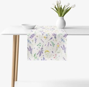 Goldea valencia dekoratív asztali futó - levendulás kert 50x140 cm
