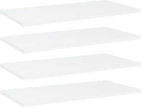 vidaXL 4 db fehér forgácslap könyvespolc 60 x 30 x 1,5 cm