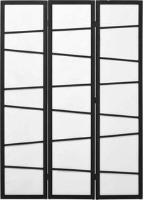 HOMCOM 3-Paneles Hajtogatható Szobaelválasztó 120x170 cm Fa Kerettel Irodába, Hálószobába, Nappaliba - Fekete és Fehér Dekoráció | Aosom