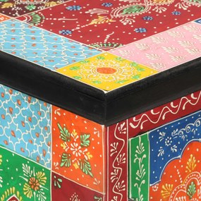 tömör mangófa kézzel festett kisszekrény ajtókkal 53x30x75 cm