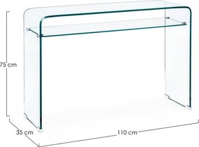 Üveg konzolasztal 35x110 cm Iride – Bizzotto