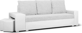 MILAN I Háromszemélyes kinyitható kanapé Ezüst/fehér