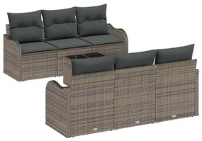 Kerti Kanapé Szett 7 pcs Szürke 55 x 55 x 37 cm Poli rattan