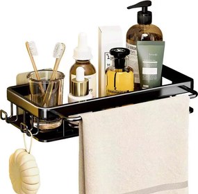 Fürdőszobai Polc Zuhanyzóhoz Fekete Loft Kosár Kozmetikumoknak Akasztókkal