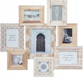 Fa képkeret fotókeret Boho 8 kép
