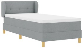 Boxspring Ágy Matraccal - Világosszürke, 80x200 cm, Szövet