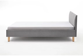 Világosszürke kárpitozott egyszemélyes ágy 120x200 cm Lena – Meise Möbel