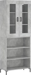 vidaXL betonszürke szerelt fa magasszekrény 69,5 x 34 x 180 cm