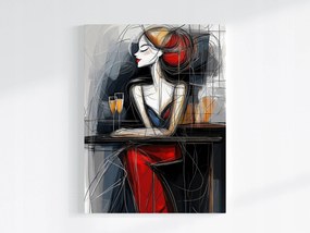 Poszter Portré Nő Pezsgő Találkozás Art Deco 60x80