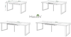 Mazzoni AVELLA Barna Tölgy - LOFT STÍLUSÚ 310 cm-re BŐVÍTHETŐ ASZTAL NAPPALIBA/ÉTKEZŐBE!