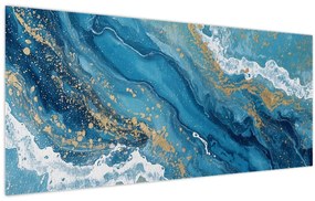 Kép - Világoskék márvány arannyal II. (120x50 cm)