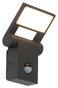 Kültéri fali lámpa antracit színű, beépített LED-del IP54 mozgásérzékelővel - Zane