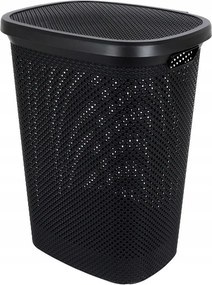 Fürdőszobai Szennyestartó Kosár műanyag fekete 60L