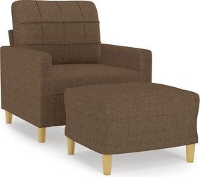 vidaXL barna szövet kanapéfotel lábtartóval 60 cm