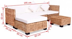 14 részes természetes rattan kanapészett