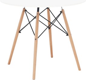 Étkezőasztal, fehér/bükk, átmérő 90 cm, GAMIN 2 NEW 90