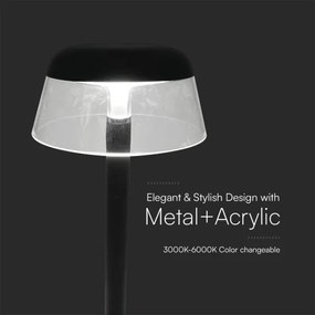 LED Dimmelhető újratölthető érintőképernyős asztali lámpa LED/3W/5V 3000-6000K fekete