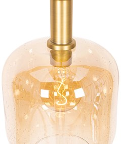 Design lógólámpa fekete rézzel és borostyán üveggel - Zuzanna