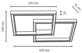 Spot-Light 91405274 - LED dimmelhető lámpatest RAMME LED/48W/230V + távirányító matt tölgy