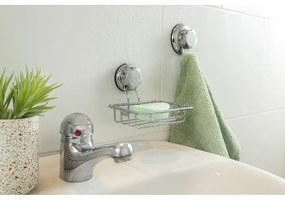 Ezüstszínű öntapadós acél szappantartó Bestlock Bath – Compactor