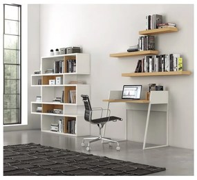 London fehér könyvespolc tölgyfamintás elemekkel - TemaHome