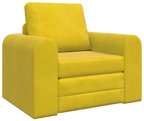 2 az 1-ben Sárga Padló Kanapé Ágy 98x71x83 cm Velúr